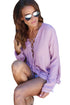 Sexy Lilac Bamboo Lace up Blouse
